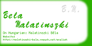 bela malatinszki business card