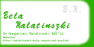 bela malatinszki business card